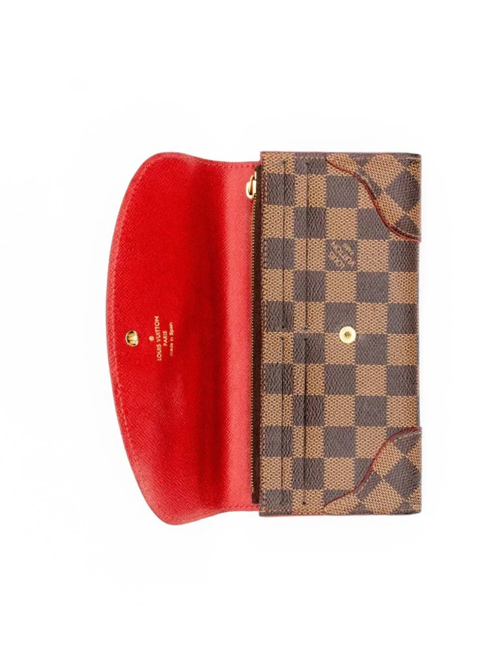 LV Damier Ebene Caissa Wallet Cherry Red